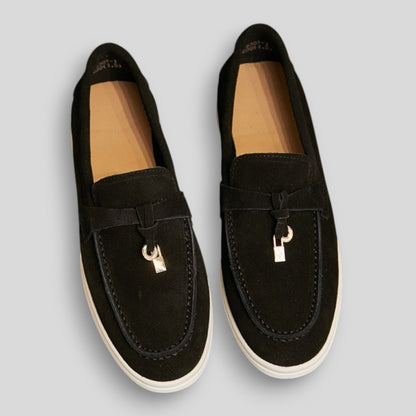 Wiosenne Damskie Mokasyny Skórzane Wsuwane z Ozdobą (Damskie)