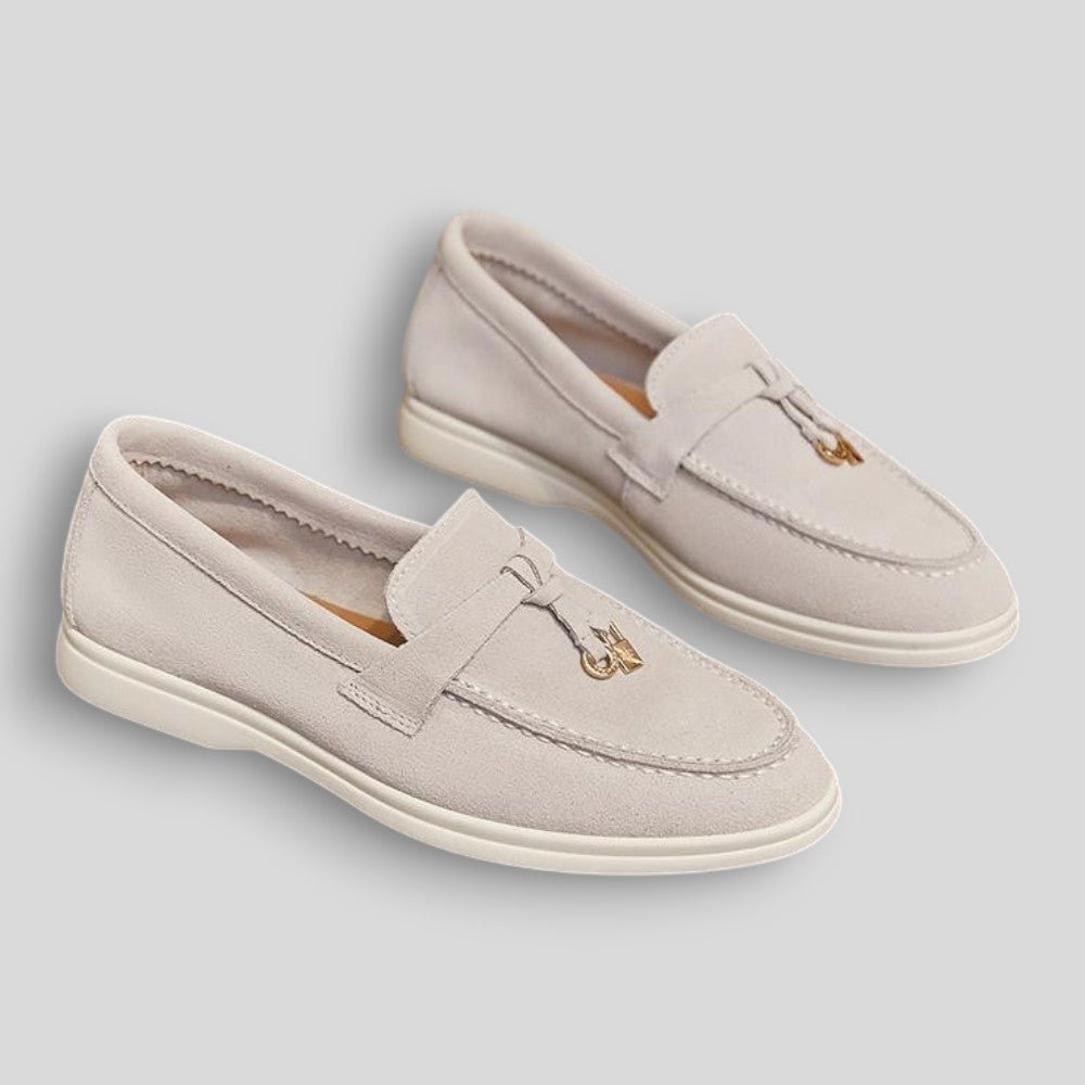 Wiosenne Damskie Mokasyny Skórzane Wsuwane z Ozdobą (Damskie)