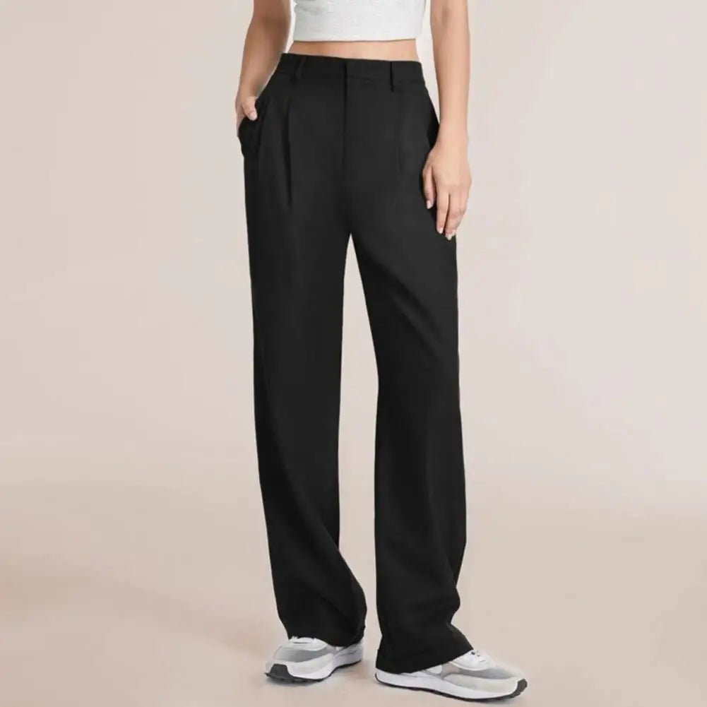 Wiosenne Eleganckie Spodnie z Wysokim Stanem i Szeroką Nogawką (Damskie)