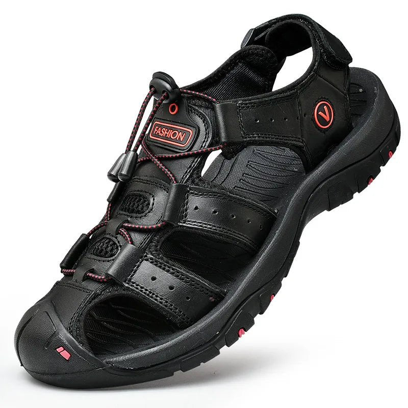 Lente Leren Outdoor Sandalen met Gesloten Tenen (Heren)