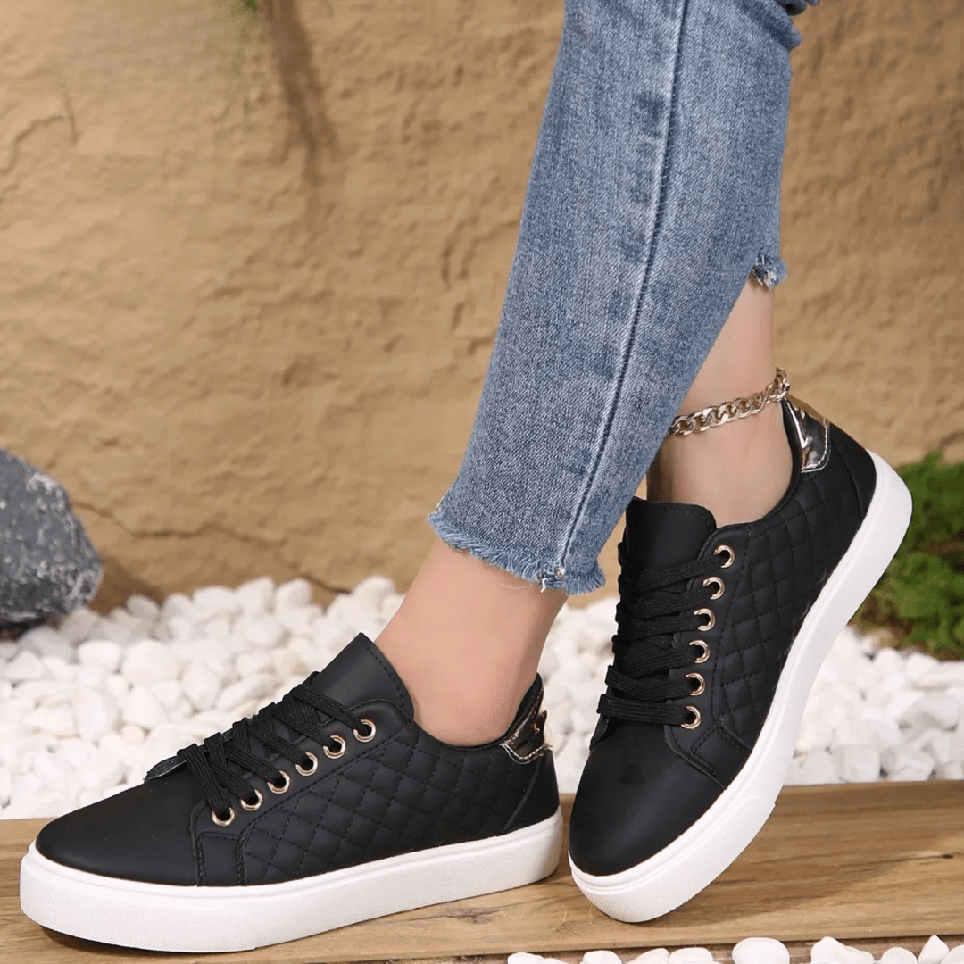 Wiosenne Sneakersy Niskie Sznurowane Wygodne (Damskie)