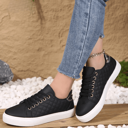 Wiosenne Sneakersy Niskie Sznurowane Wygodne (Damskie)