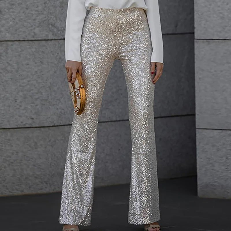 Wiosenne Spodnie Dzwony z Cekinami (Damskie)