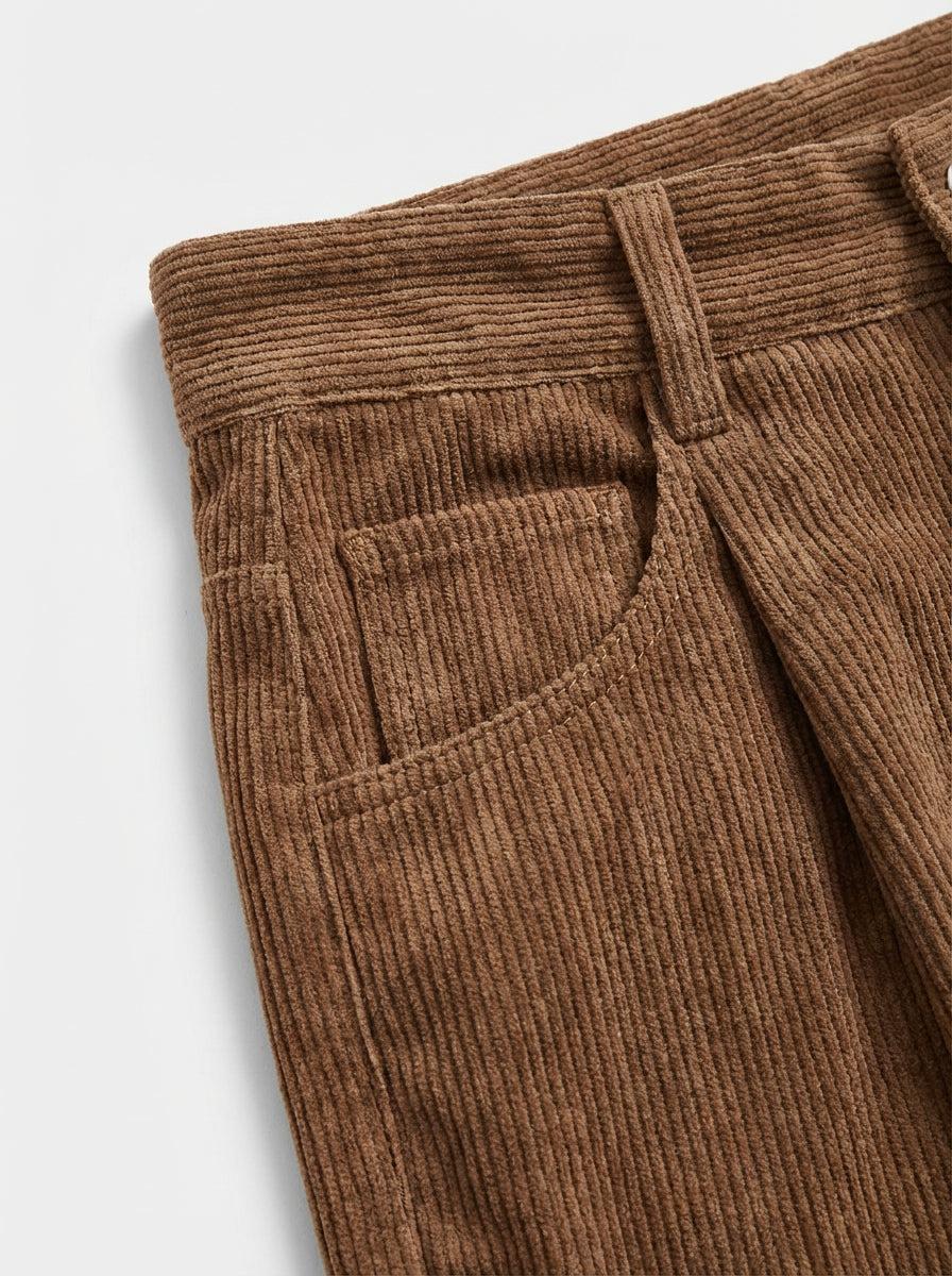 Wiosenne Szerokie Spodnie Sztruksowe w Stylu Vintage (Damskie)