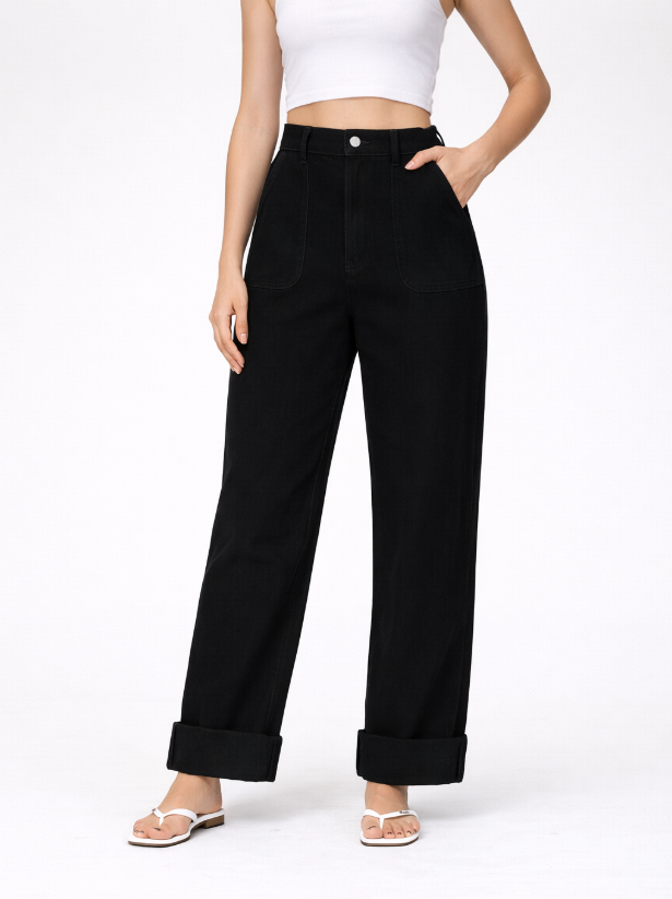 Wiosenne Szerokie Spodnie Sztruksowe w Stylu Vintage (Damskie)