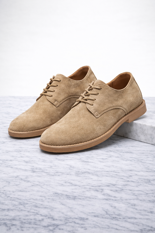 Wiosenne Zamszowe Półbuty Sznurowane (Męskie)