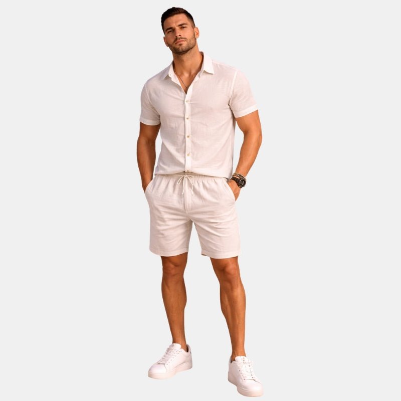 Lente Casual Tweedelig Set met Korte Mouw (Heren)