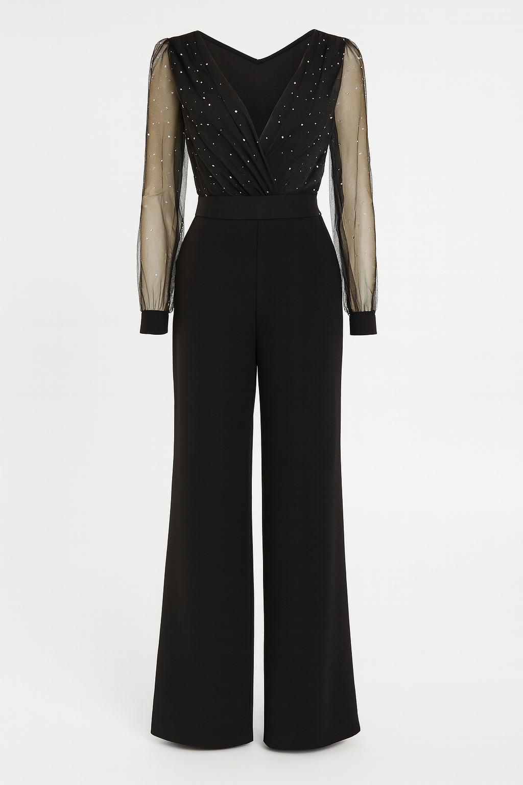 Wiosenny Elegancki Kombinezon z Przezroczystymi Rękawami (Damski)