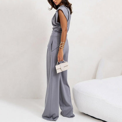 Wiosenny Elegancki Komplet Szerokie Spodnie Luźny (Damskie)