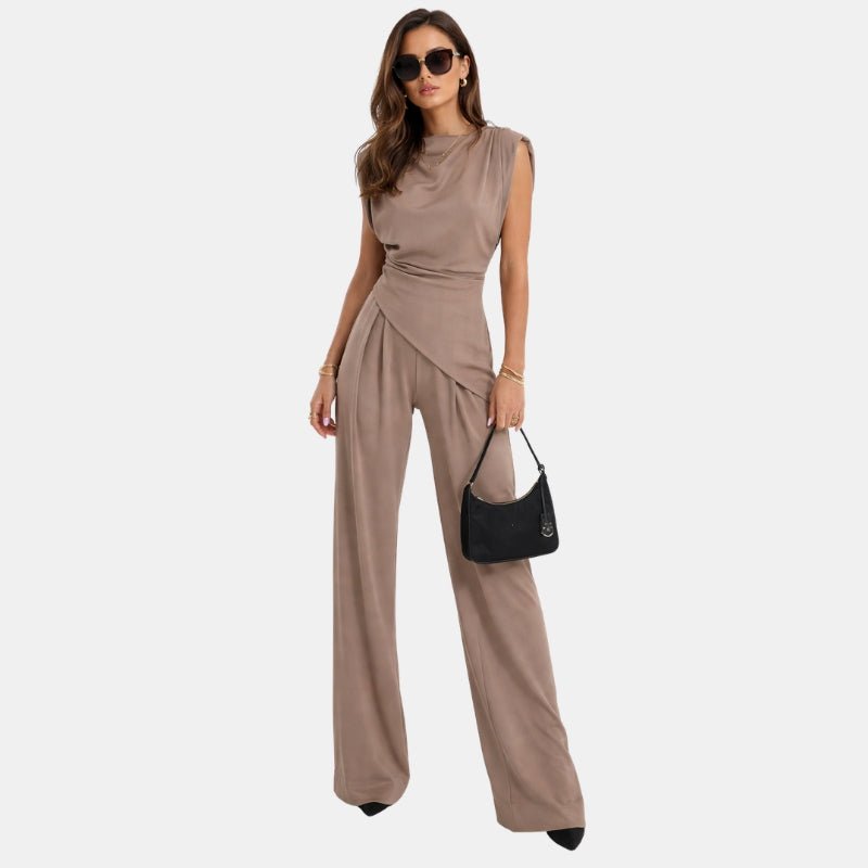 Wiosenny Elegancki Komplet Szerokie Spodnie Luźny (Damskie)