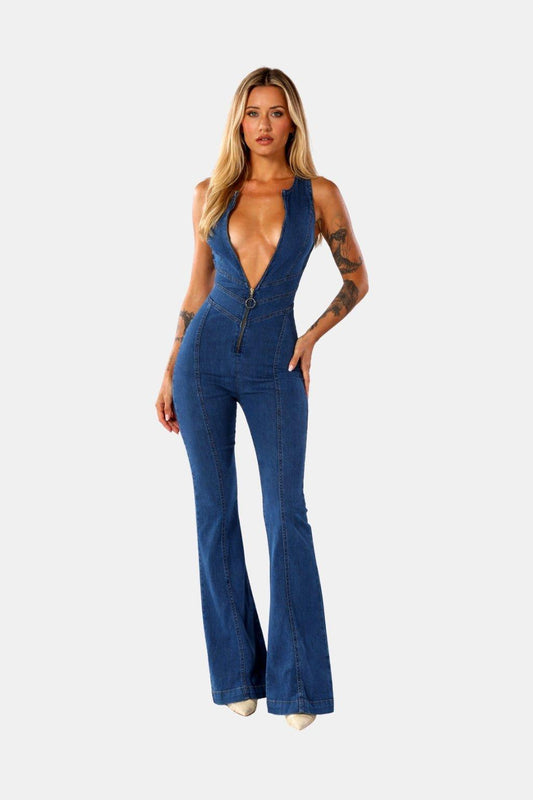 Lente Elegante Jumpsuit Wijde Broekspijpen (Dames)