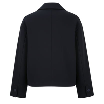 Wiosenny Krótki Płaszcz z Guzikami i Szerokim Kołnierzem (Damski)