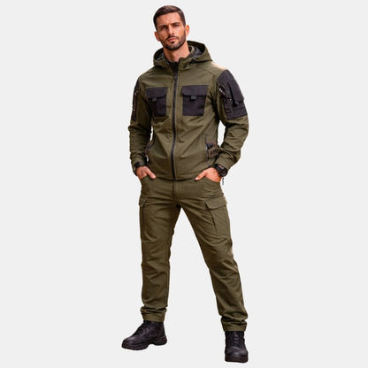 Wodoodporny Wiosenny Zestaw Outdoor Kurtka i Spodnie Cargo (Męski)