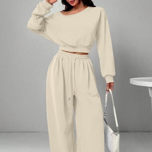 Zestaw z Odkrytymi Ramionami i Szerokimi Spodniami (Damskie)