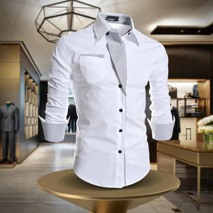 Zimowa Ciepła Koszula z Kołnierzem (Męska)