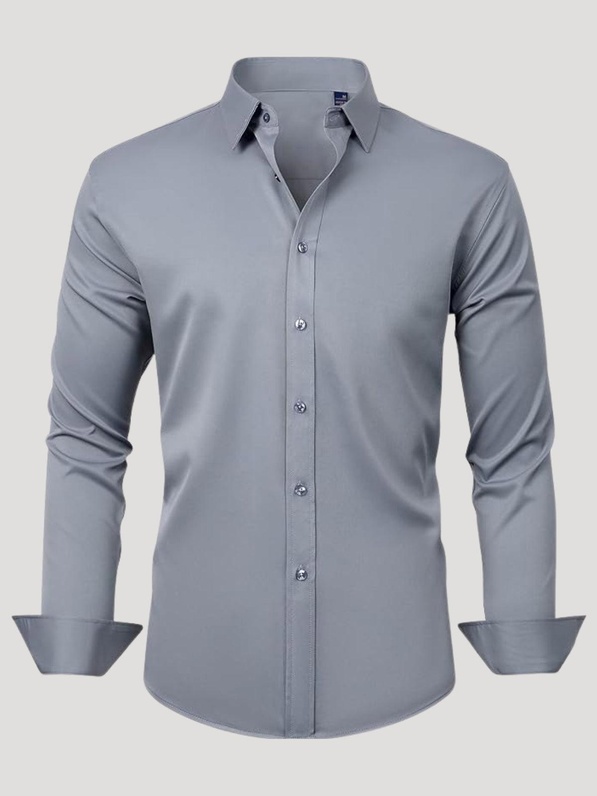 Gray dress shirt on a light gray background