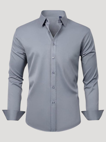 Gray dress shirt on a light gray background