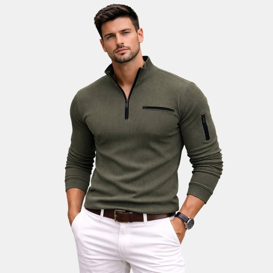 Zimowa Koszula z Długim Rękawem i Zamkiem (Męska)