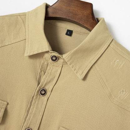 Zimowa Smart-Casual Koszula z Kieszeniami (Męski)