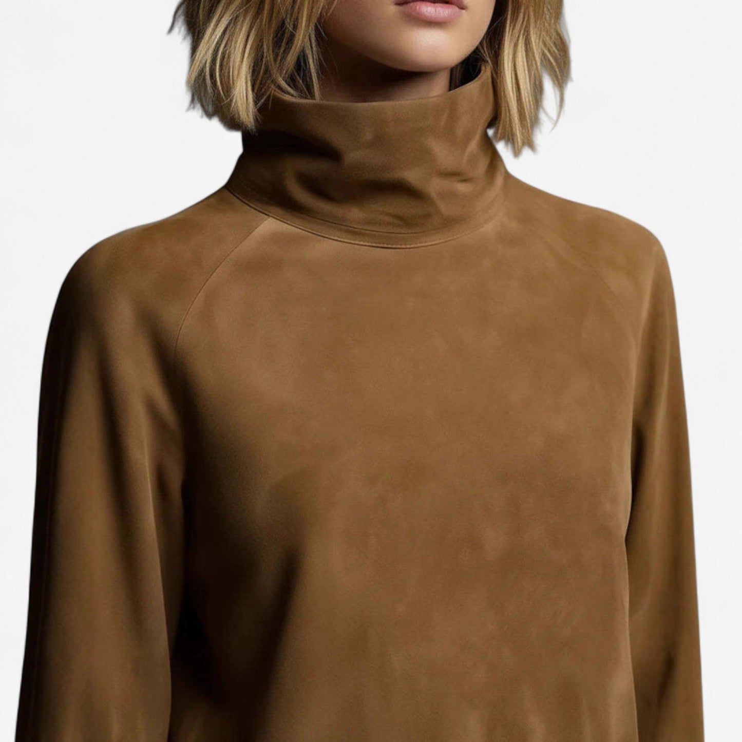 Zimowa Stylowa Sukienka Mini Damska z Golfem – Długi Rękaw, Ciepła i Modna