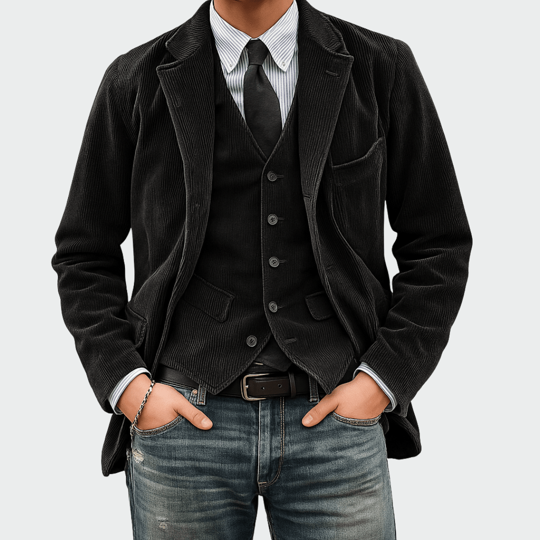 Ensemble élégant d'hiver blazer et gilet (homme)