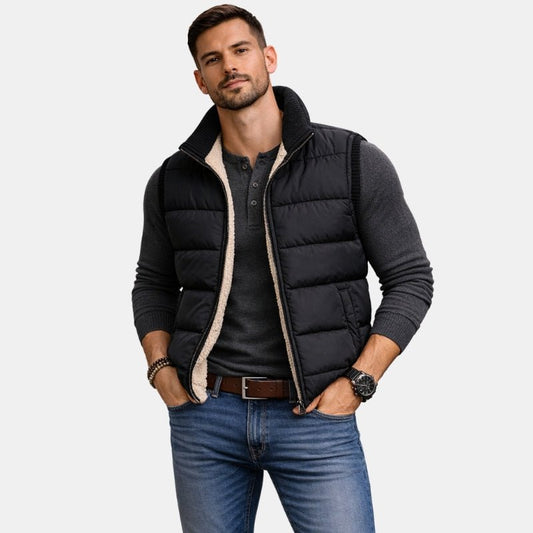 Zimowy Ocieplany Bezrękawnik z Futerkiem (Męski)